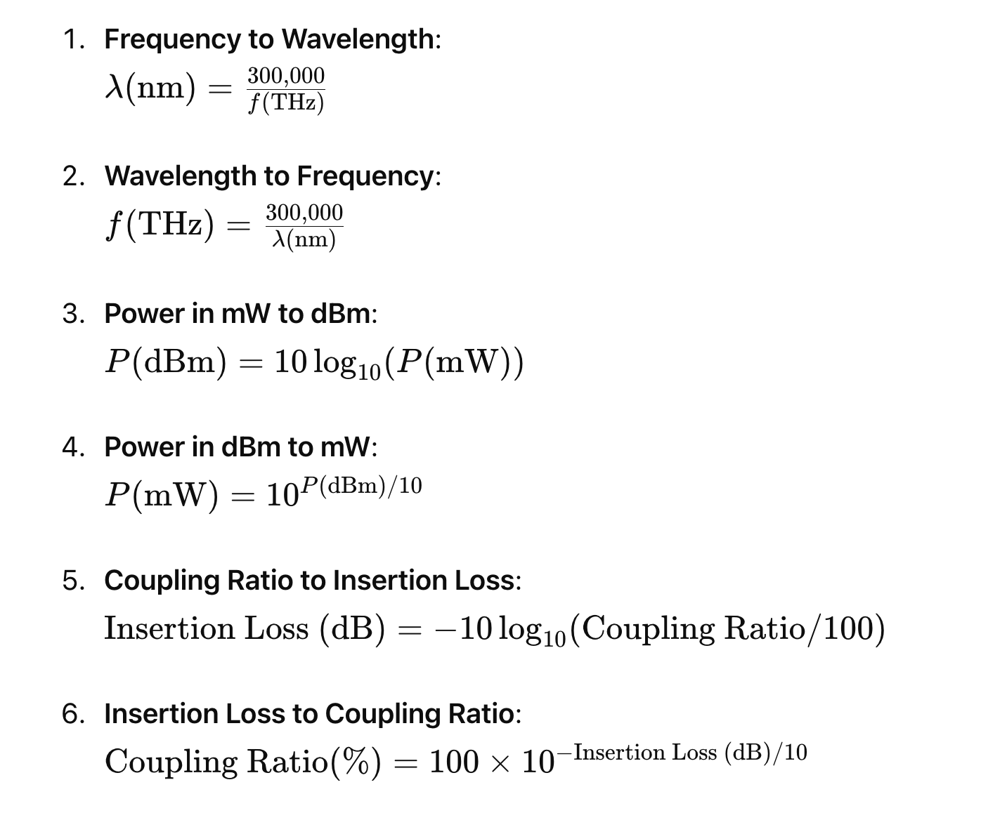 formulas