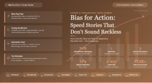 Bias for Action:Speed Stories That Don’t Sound Reckless