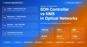 SDN Controller vs NMS in Optical Networks: The Control–Management Split