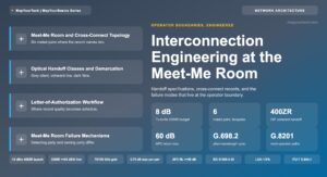 Interconnection Engineering: Meet-Me Rooms, Cross-Connects, and Optical Handoffs