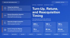 Turn-Up, Retune, and Reacquisition Timing in Coherent Interfaces